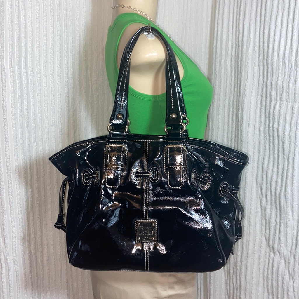 Authentic Dooney & Bourke Black Patent Leather Chiara Bag